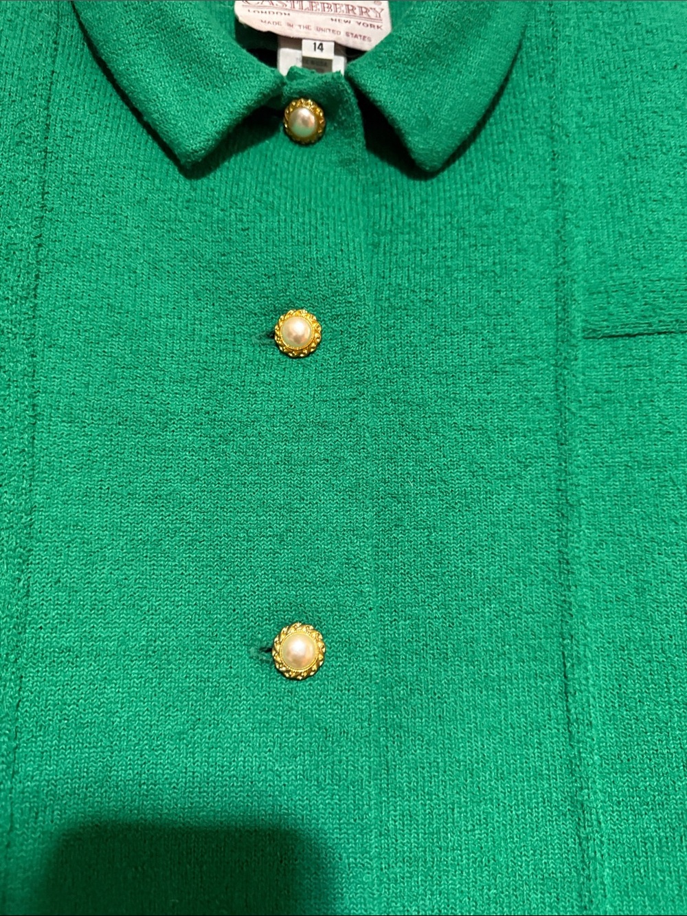 Green Women's Button-Front Jacket - Picture 3 of 5